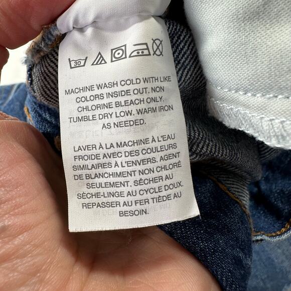 Madewell Jeans Womens 25 Blue Perfect Summer Destructed Edition Cotton Raw Hem - Picture 7 of 13